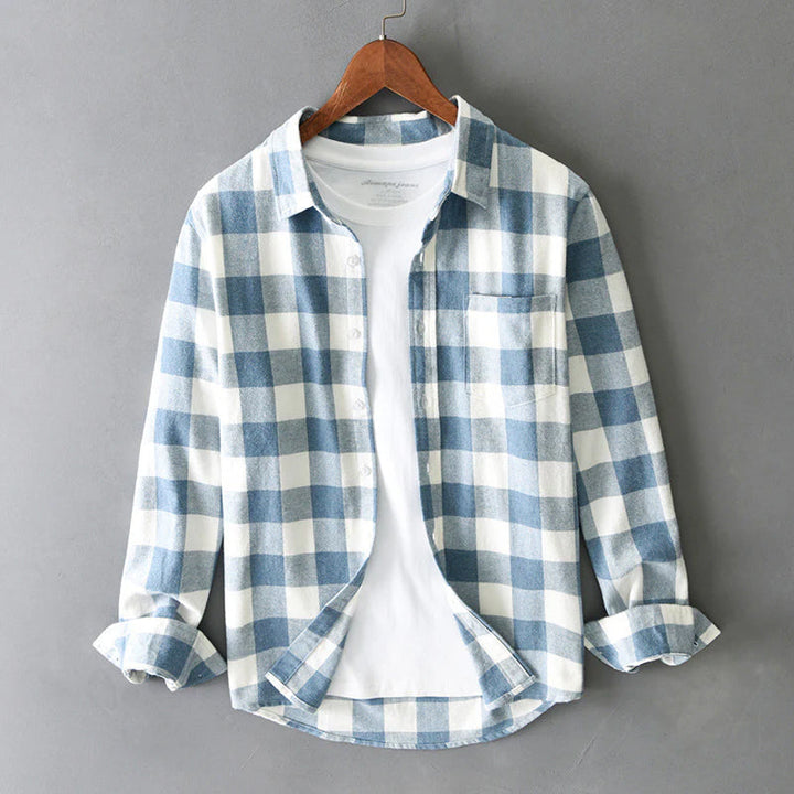 Damien | Chemise Carreaux Manches Longues Homme