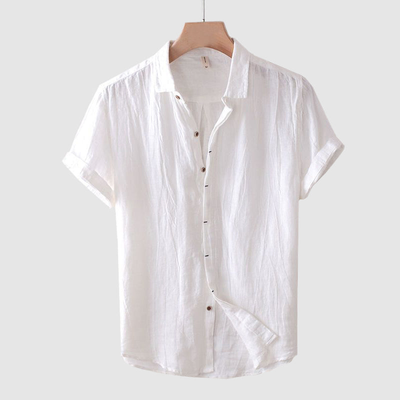 Damien | Chemise Homme Lin Manches Courtes