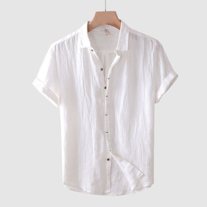 Damien | Chemise Homme Lin Manches Courtes