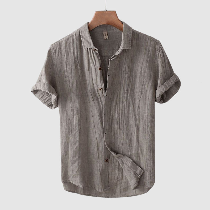 Damien | Chemise Homme Lin Manches Courtes