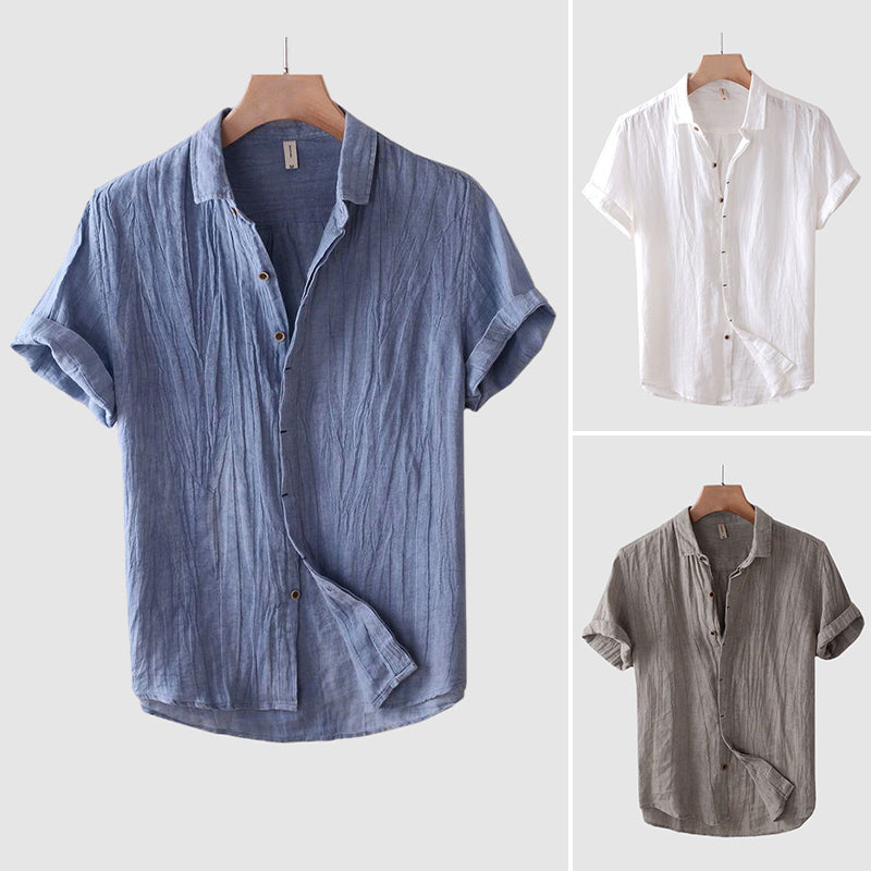 Damien | Chemise Homme Lin Manches Courtes