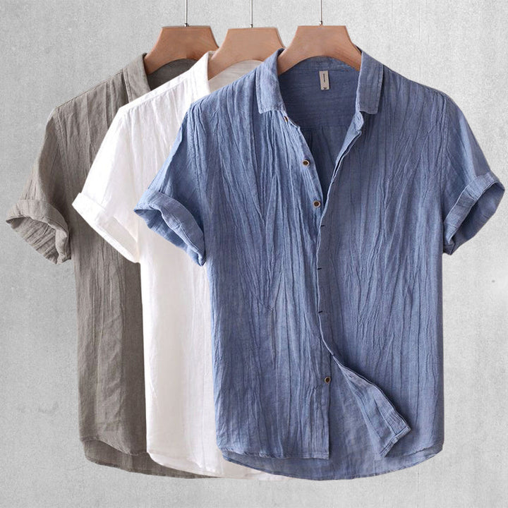 Damien | Chemise Homme Lin Manches Courtes