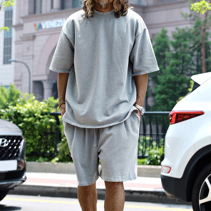 Damien | Ensemble Short T-Shirt Homme Gris