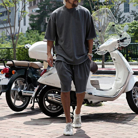 Damien | Ensemble Short T-Shirt Homme Gris