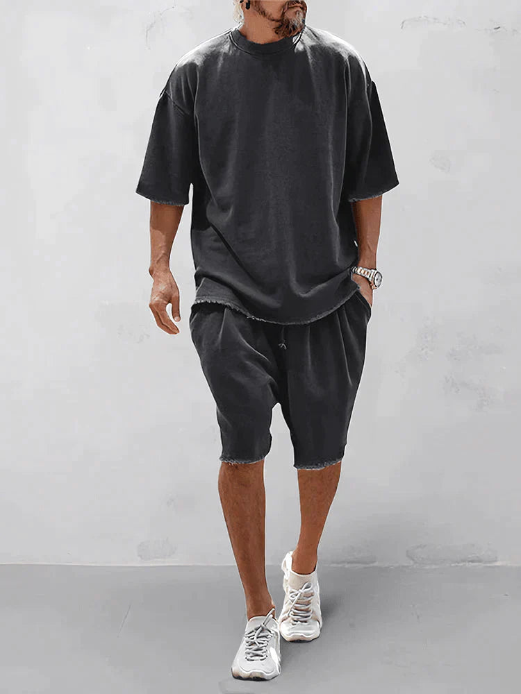 Damien | Ensemble Short T-Shirt Homme Gris