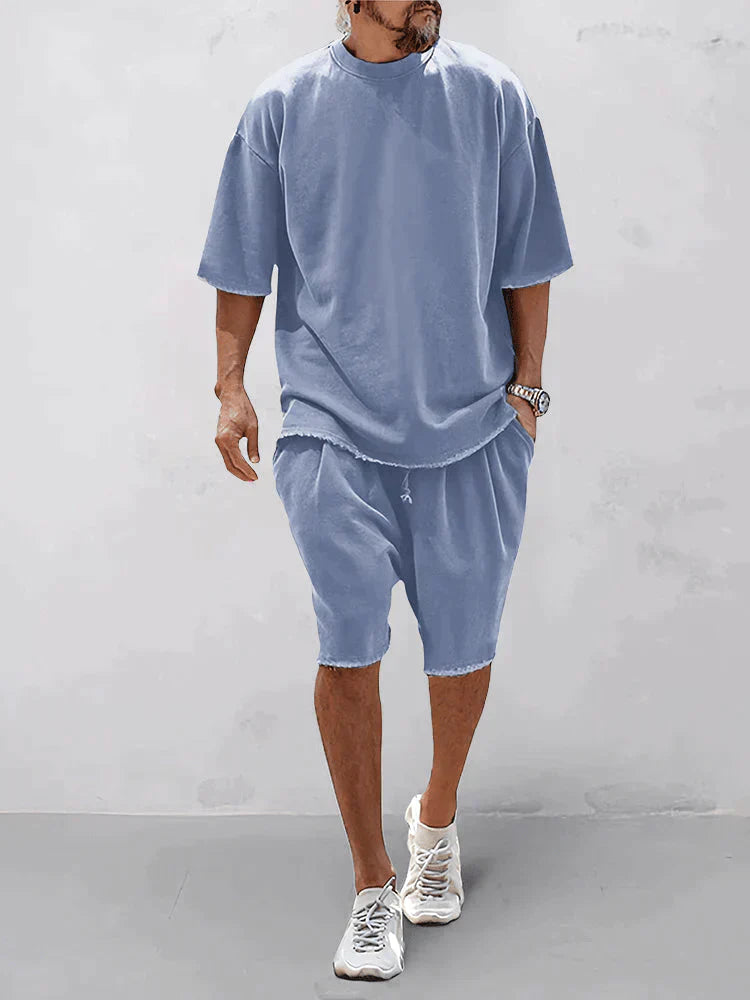 Damien | Ensemble Short T-Shirt Homme Gris