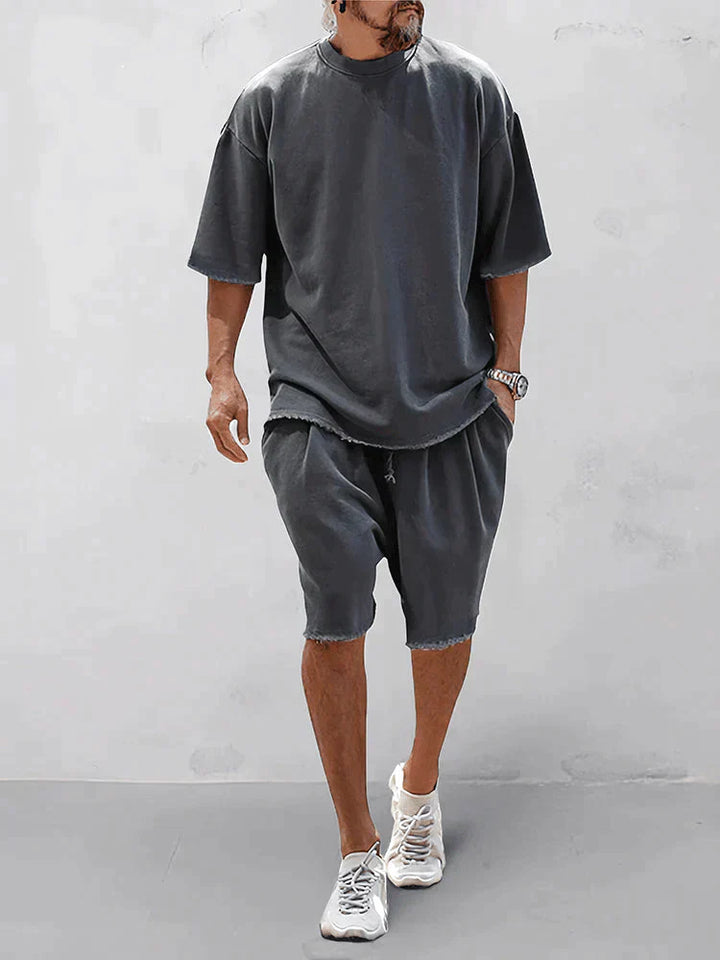 Damien | Ensemble Short T-Shirt Homme Gris