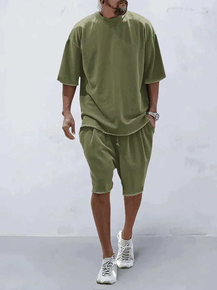Damien | Ensemble Short T-Shirt Homme Gris