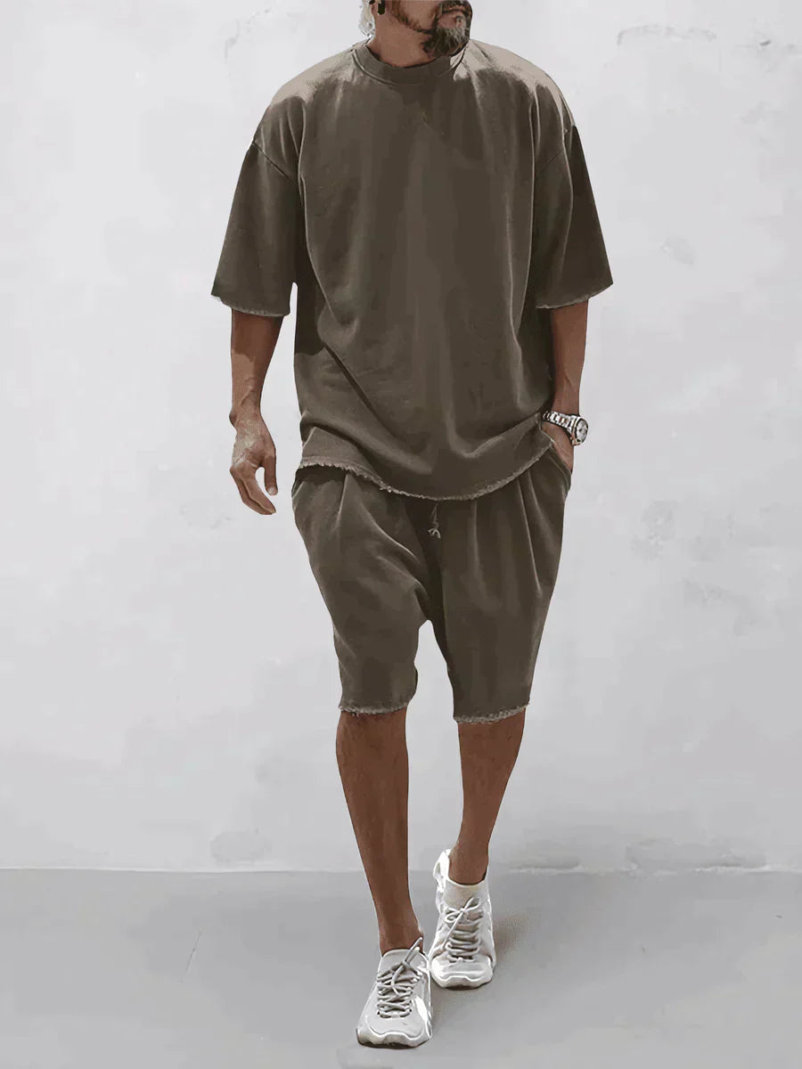 Damien | Ensemble Short T-Shirt Homme Gris