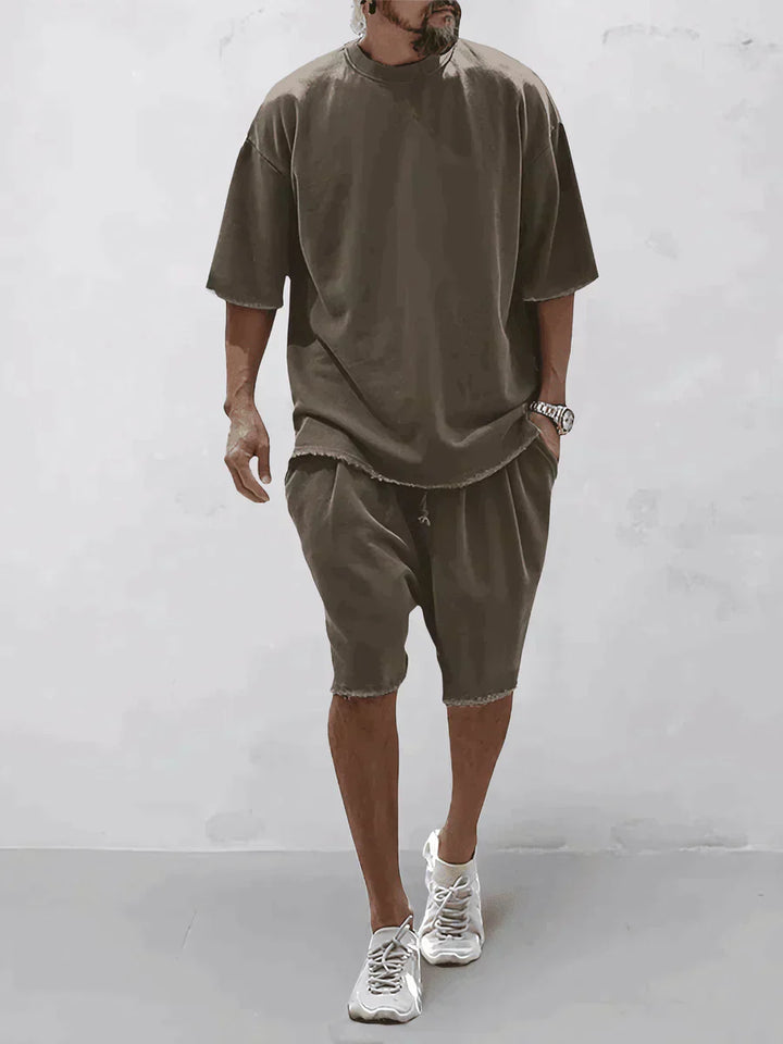 Damien | Ensemble Short T-Shirt Homme Gris