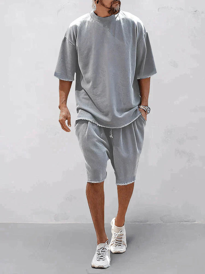 Damien | Ensemble Short T-Shirt Homme Gris