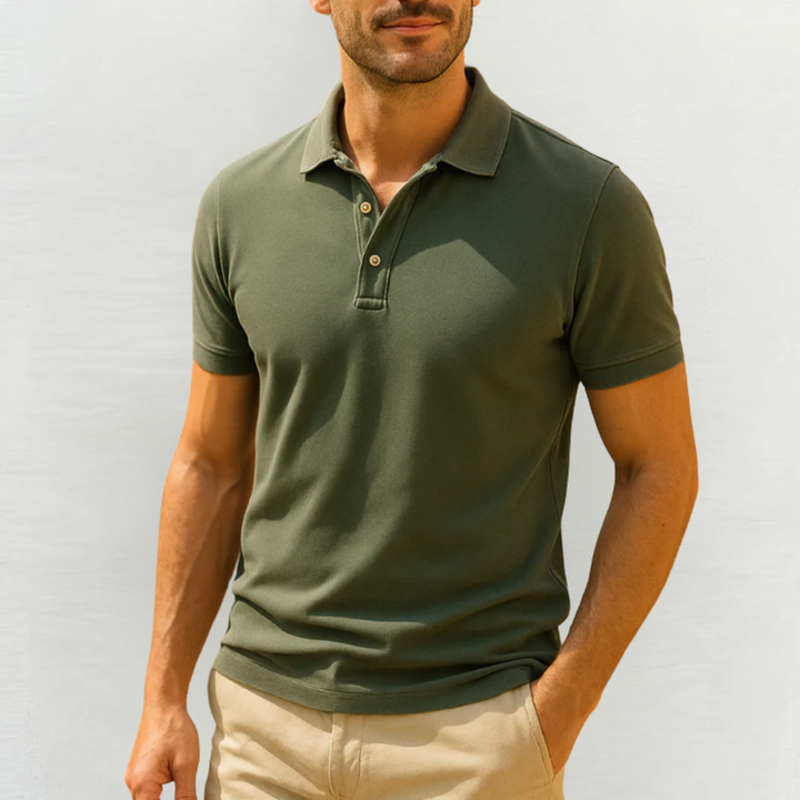 Damien | Polo Homme Manches Courtes Vert Foncé