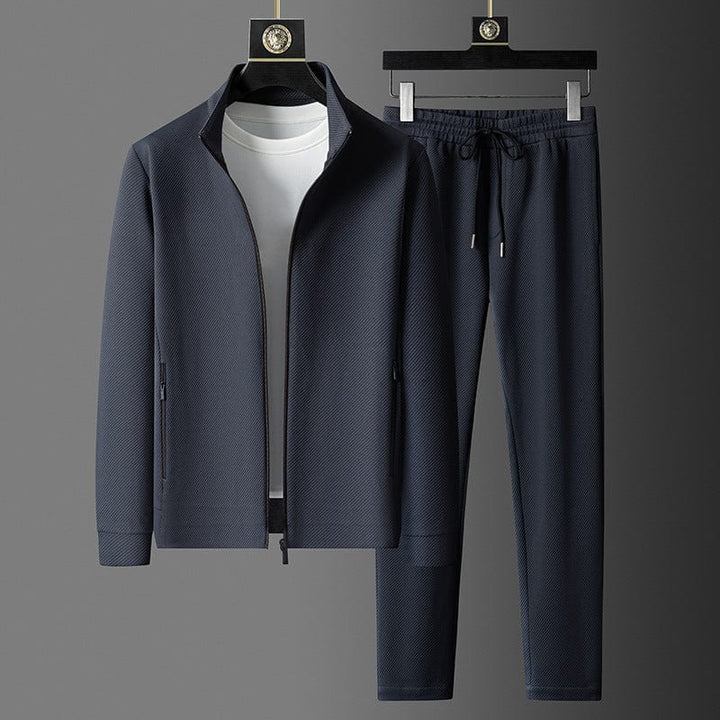 Damien | Survêtement Homme Noir Zippé Col Montant