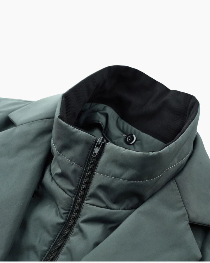 David | Blazer Doudoune Noir Homme Boutonné Col Cranté