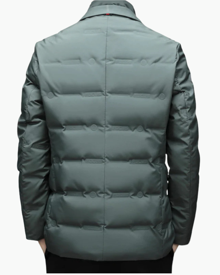 David | Blazer Doudoune Noir Homme Boutonné Col Cranté