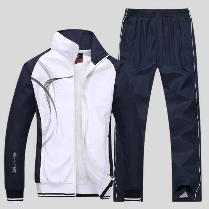 David | Survêtement Homme Deux Pièces Marine Blanc