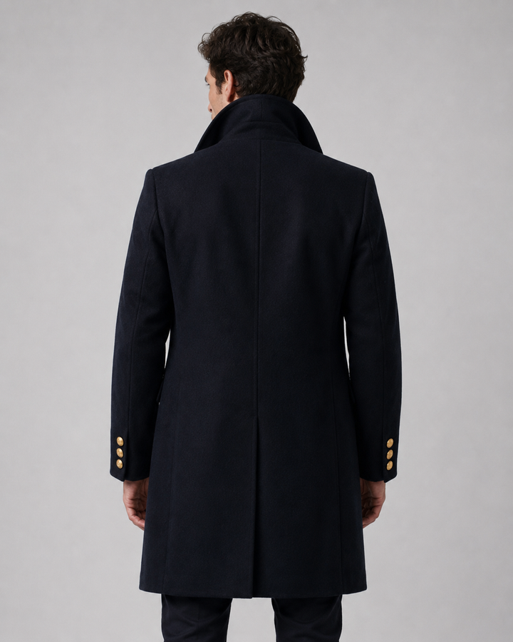 Thomas | Manteau Homme Laine Navy Double Boutonnage
