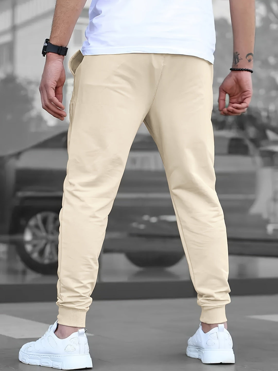 Edouard | Jogger Homme Blanc Slim Taille Élastique