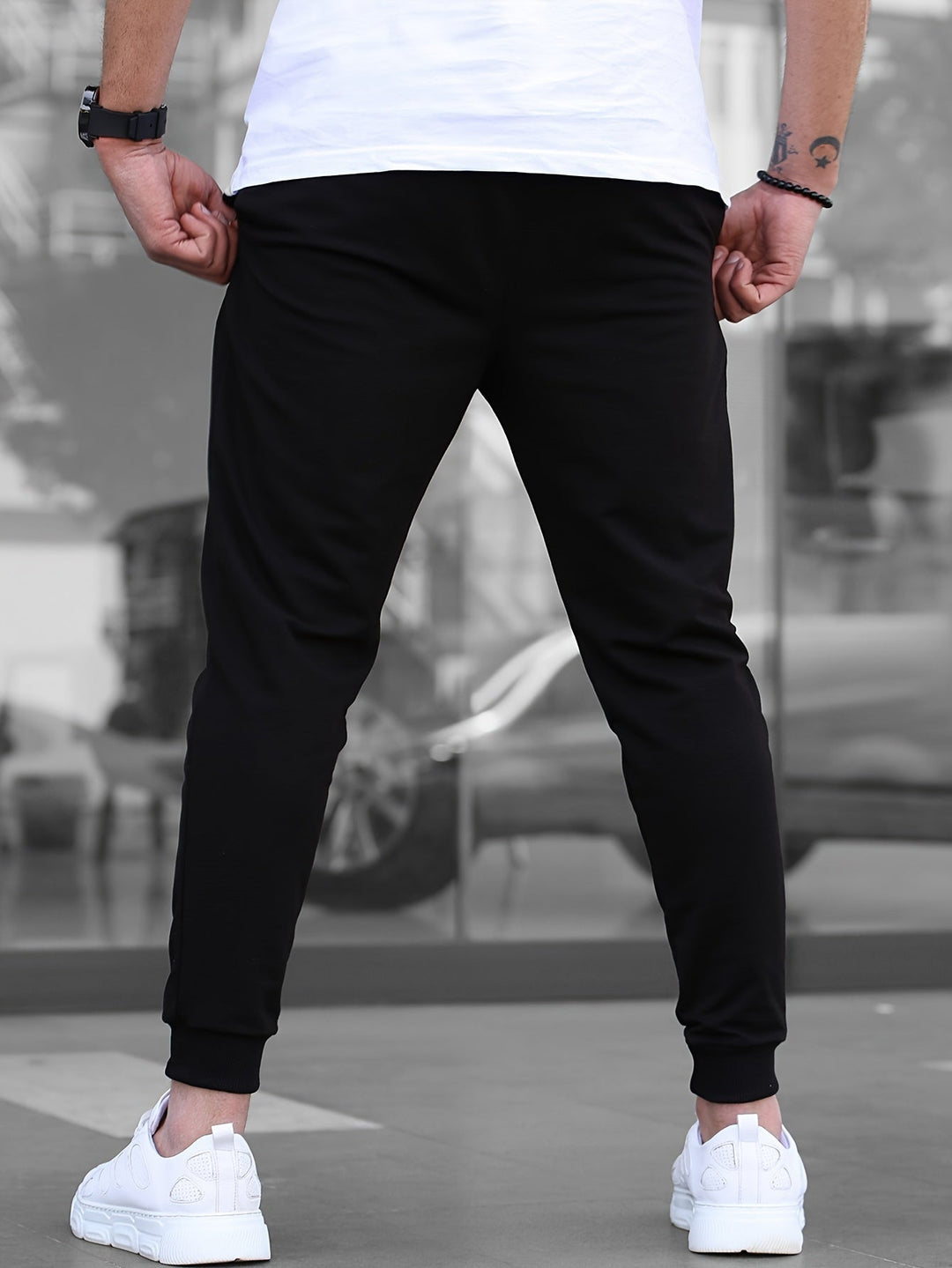Edouard | Jogger Homme Blanc Slim Taille Élastique