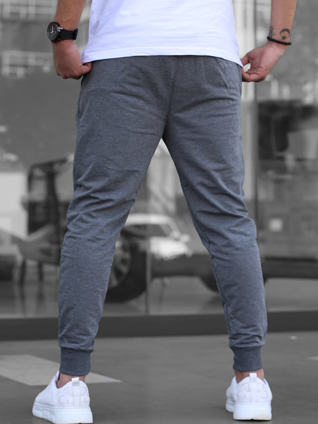 Edouard | Jogger Homme Blanc Slim Taille Élastique
