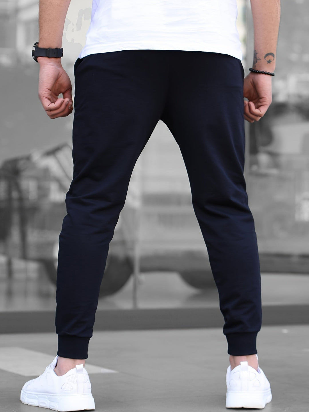 Edouard | Jogger Homme Blanc Slim Taille Élastique