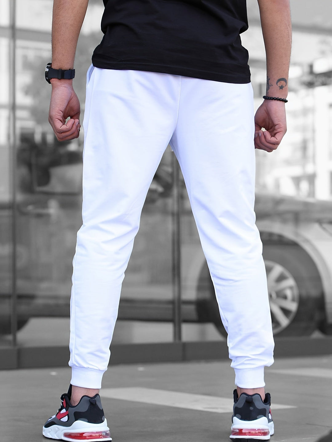 Edouard | Jogger Homme Blanc Slim Taille Élastique