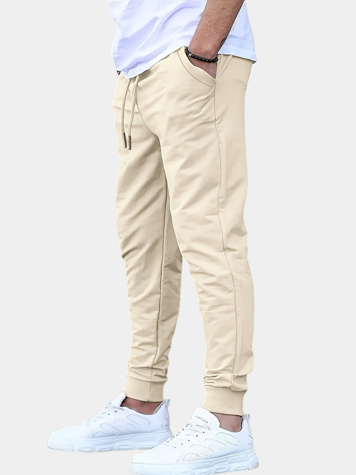 Edouard | Jogger Homme Blanc Slim Taille Élastique