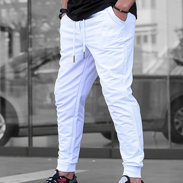 Edouard | Jogger Homme Blanc Slim Taille Élastique