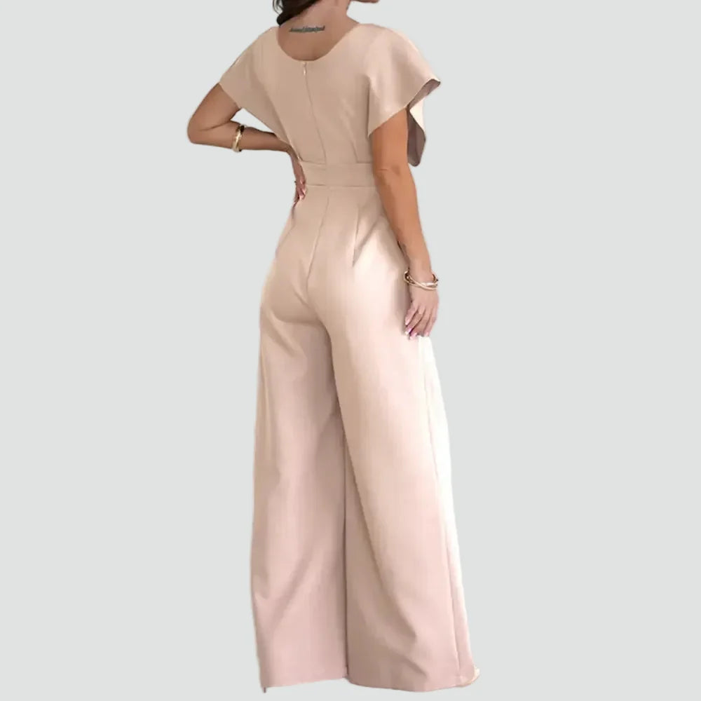 Éléonore | Combinaison Femme Blanche Cache-Coeur Jambes Larges
