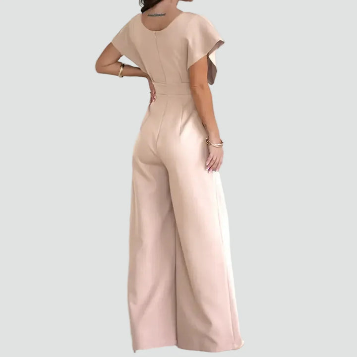 Éléonore | Combinaison Femme Blanche Cache-Coeur Jambes Larges