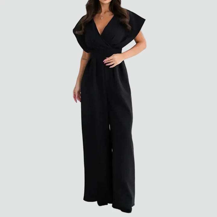 Éléonore | Combinaison Femme Blanche Cache-Coeur Jambes Larges