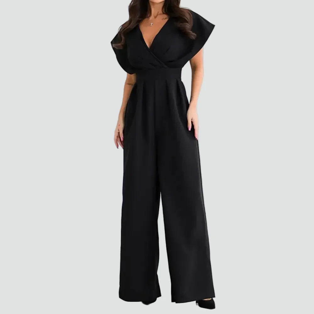 Éléonore | Combinaison Femme Blanche Cache-Coeur Jambes Larges