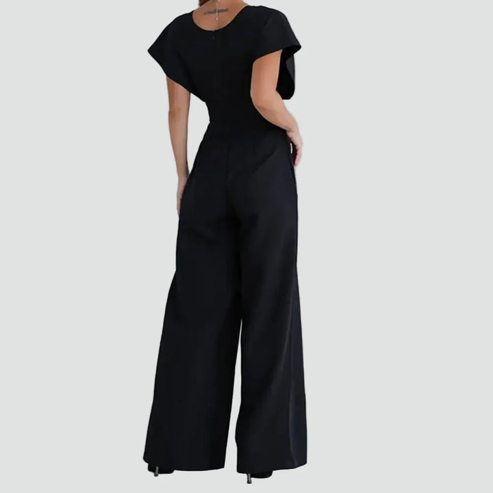 Éléonore | Combinaison Femme Blanche Cache-Coeur Jambes Larges
