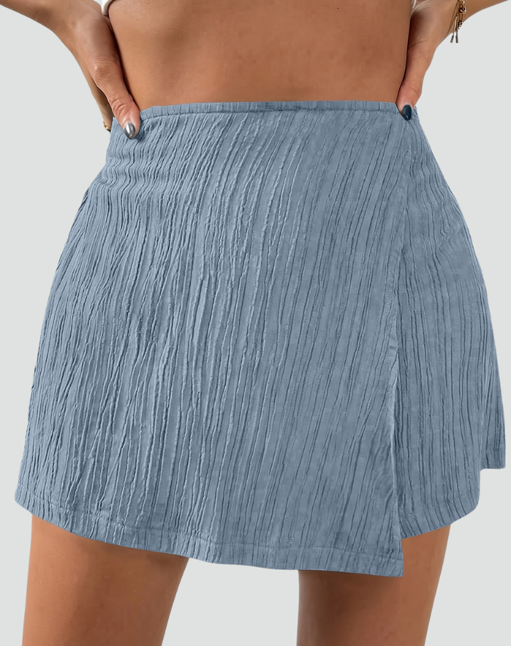 Éléonore | Jupe-short Femme Portefeuille Mini Taille Élastique