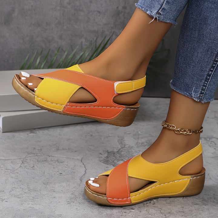 Éléonore | Sandales Femme Compensées Bicolores