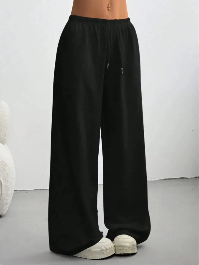 Adèle | Pantalon Large Taille Haute Molleton