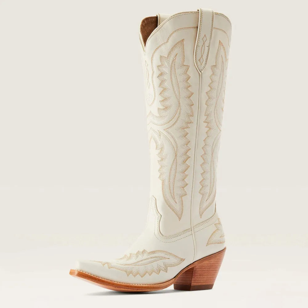 Elliot | Bottes Cowboy Cuir Brodées Marron Bout Pointu
