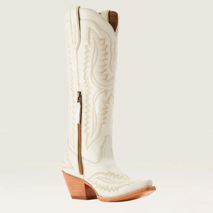 Elliot | Bottes Cowboy Cuir Brodées Marron Bout Pointu