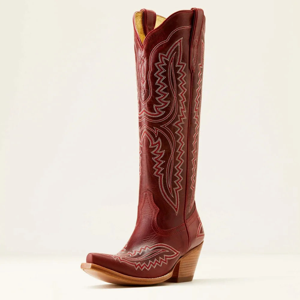 Elliot | Bottes Cowboy Cuir Brodées Marron Bout Pointu