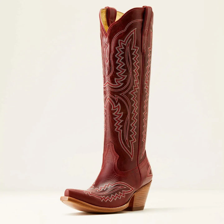 Elliot | Bottes Cowboy Cuir Brodées Marron Bout Pointu