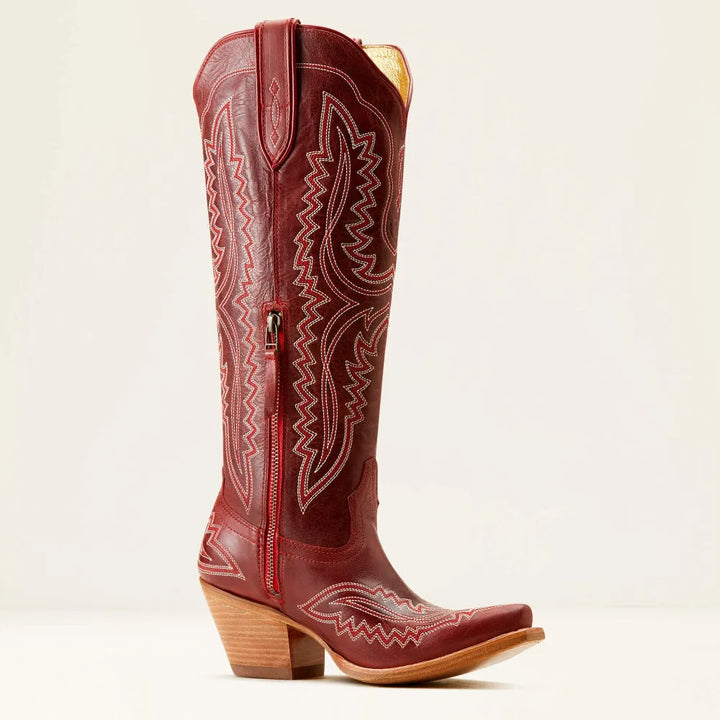 Elliot | Bottes Cowboy Cuir Brodées Marron Bout Pointu