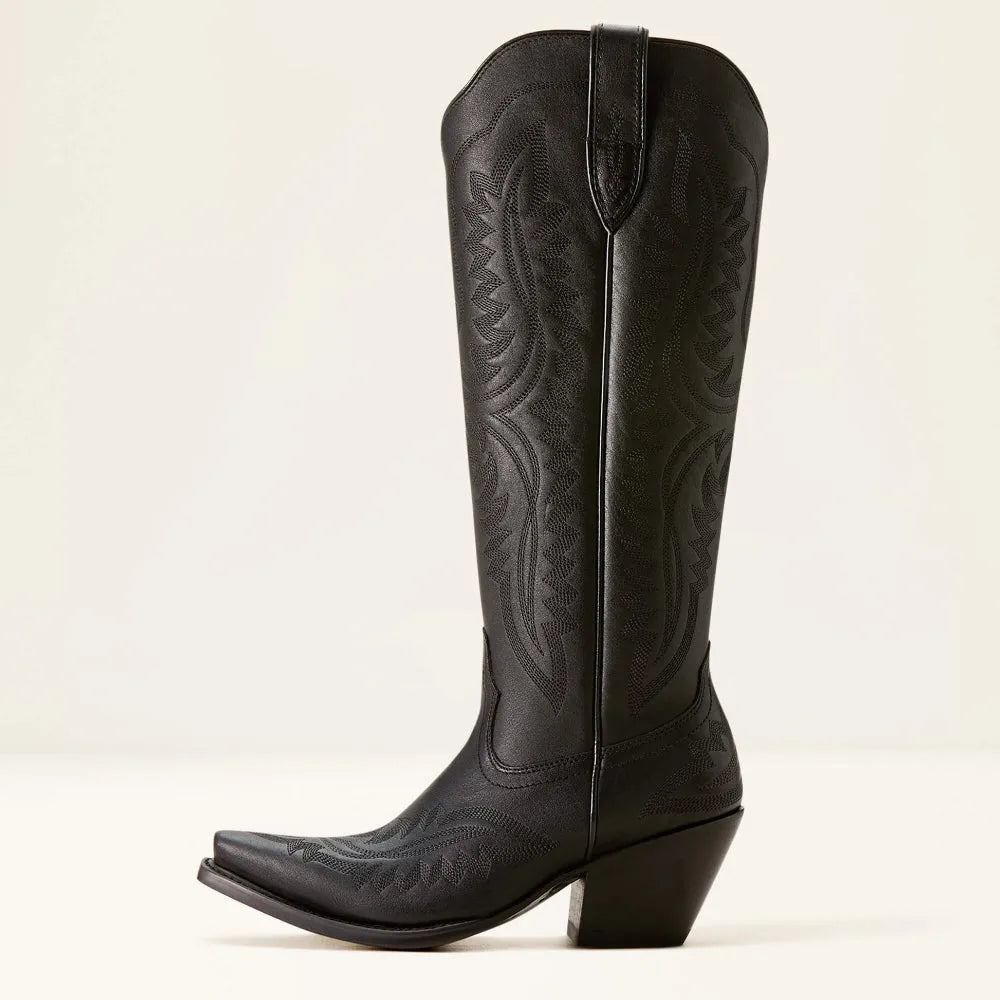 Elliot | Bottes Cowboy Cuir Brodées Marron Bout Pointu