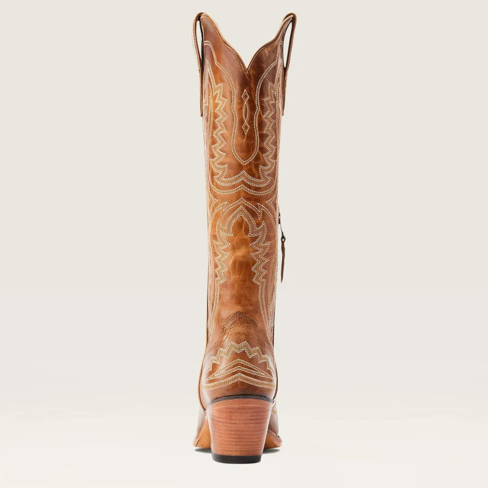 Elliot | Bottes Cowboy Cuir Brodées Marron Bout Pointu