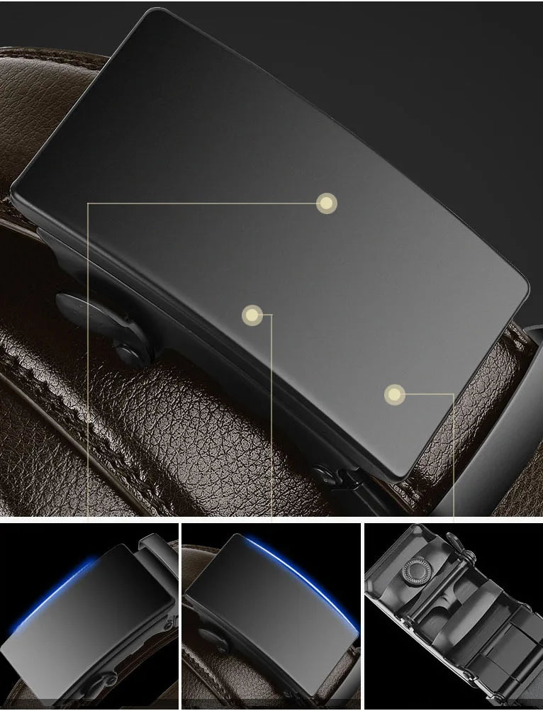 Elliot | Ceinture Cuir Noir Boucle Automatique