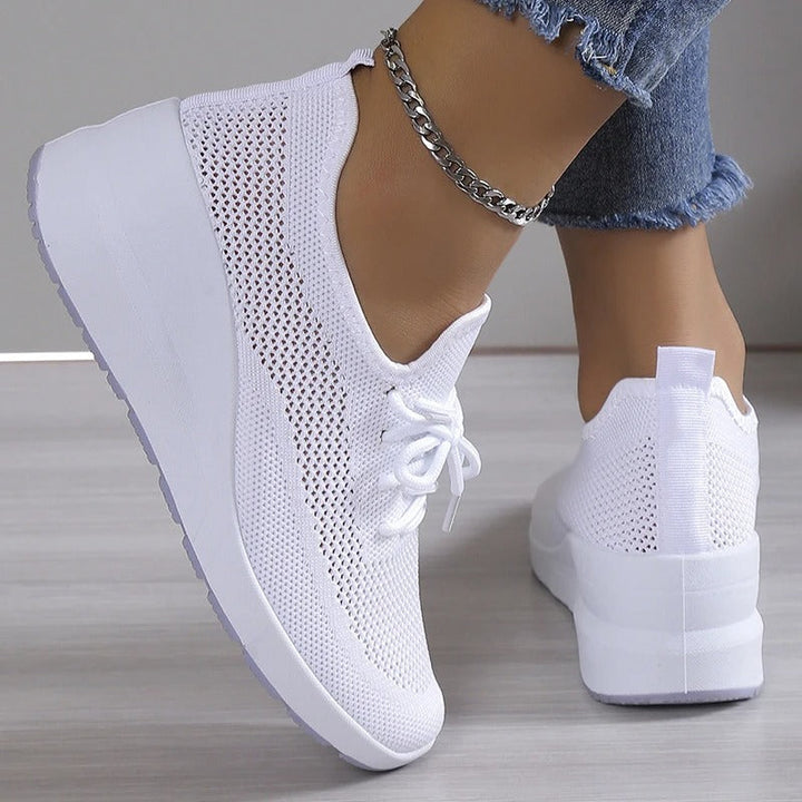 Élodie | Baskets Basses Femme en Maille à Lacets
