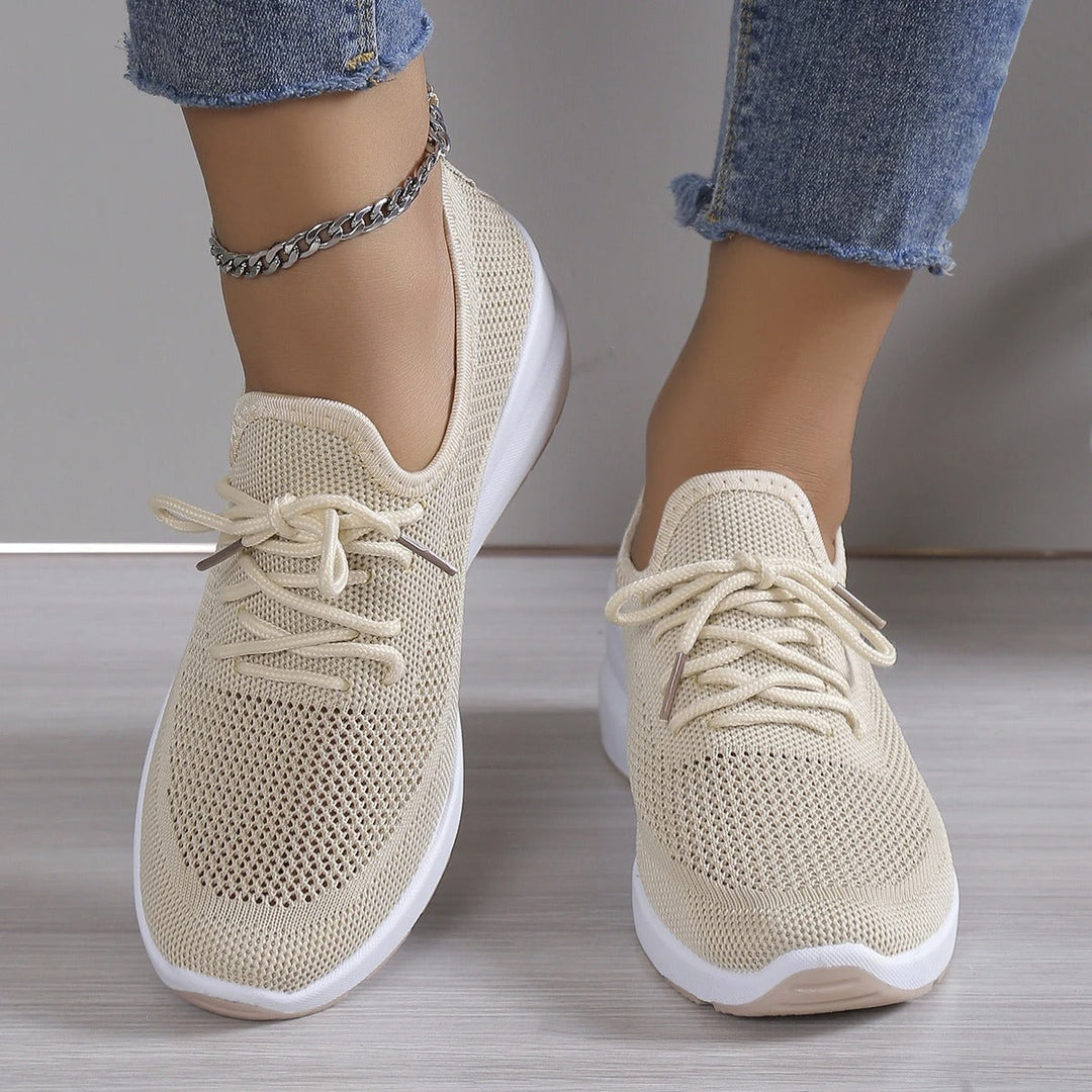 Élodie | Baskets Basses Femme en Maille à Lacets