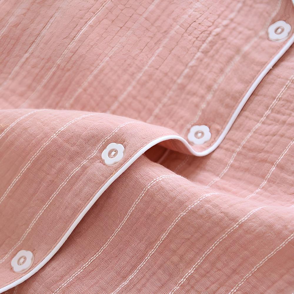 Élodie | Chemise de Nuit Rayée Coton Femme Manches Longues