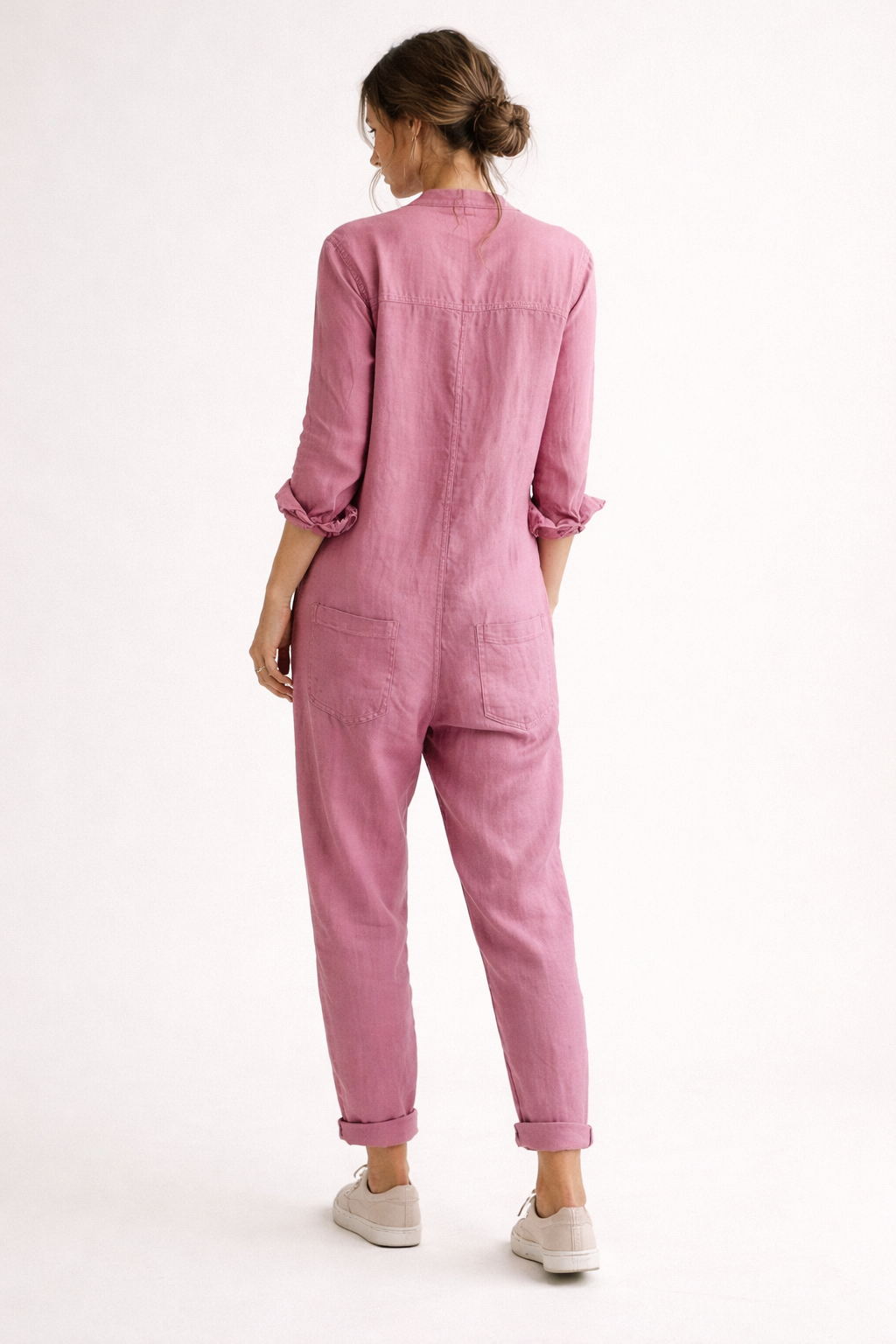 Élodie | Combinaison Pantalon Femme Lin Rose