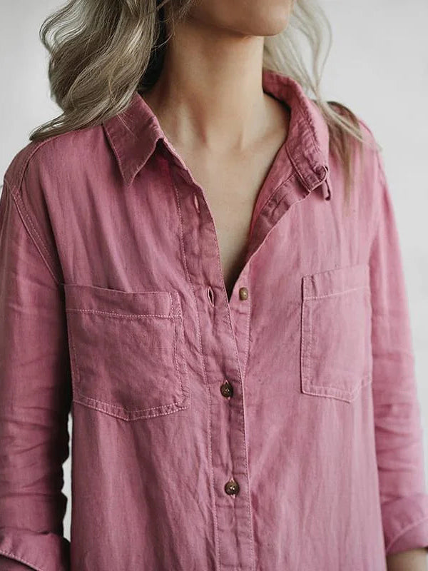 Élodie | Combinaison Pantalon Femme Lin Rose