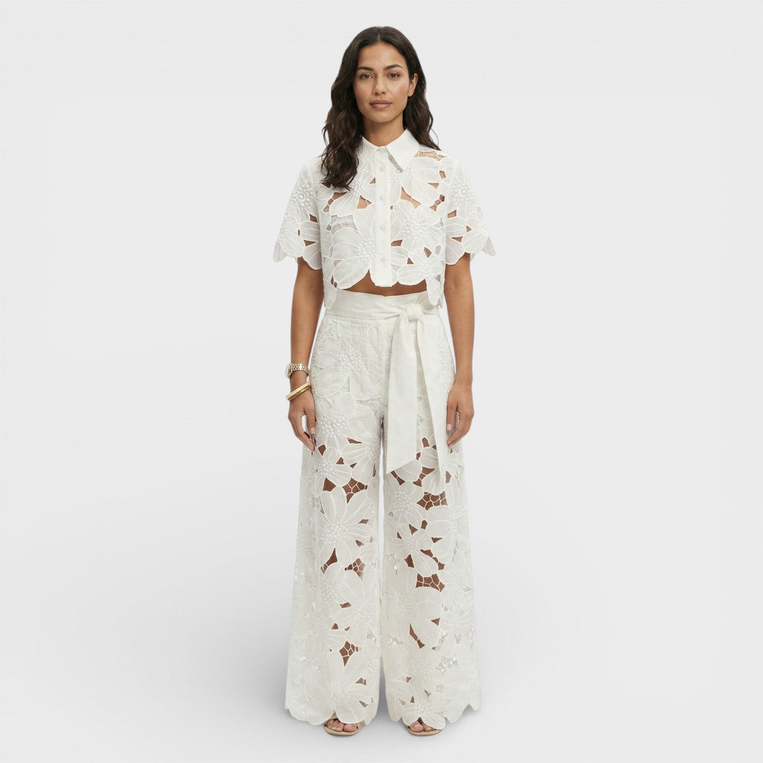 Élodie | Ensemble vêtements femme broderie fleurie